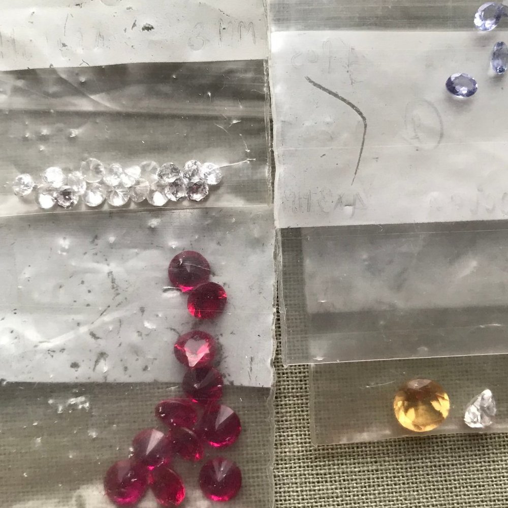 Bundle Thai gem  stones new  small  tanzanite  ruby  Jewelry making supply